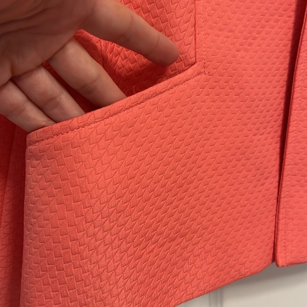 LOUBEN pink /salmon textured,open front jacket, blazer size 6 - Picture 4 of 11